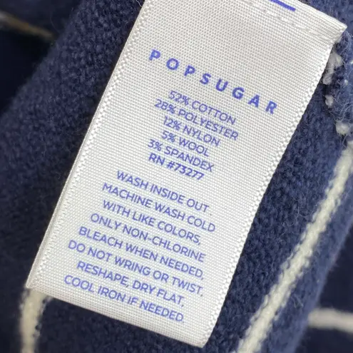 Popsugar Sailor Blue Striped Round Neck Knit Sweater Women's Size Small S NWT - Image 6