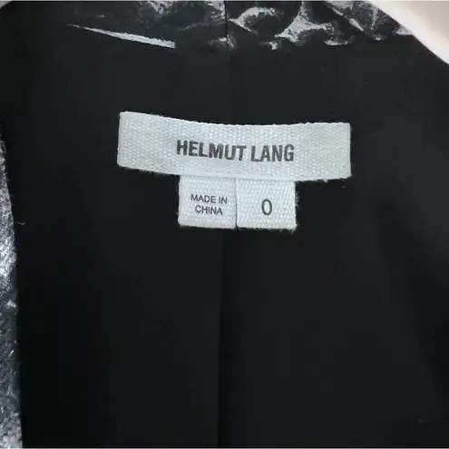Helmut Lang Women's Strata Linen Blend Black White Animal Print Blazer Coat 0 - Image 6