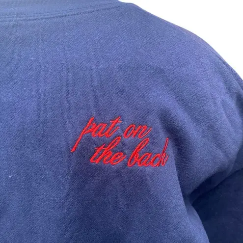Mayfair Pat On The Back Blue Embroidered Long Sleeve Sweatshirt Sweater Top XXL