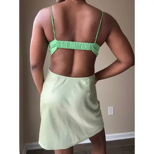 Hallelu Green Cutout Mini Dress Size Large