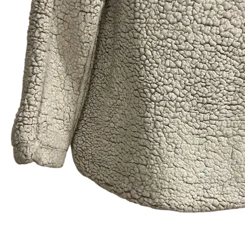 Elodie Women's Gray Sherpa Fleece 1/4 Zip Pullover Jacket L