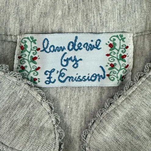 Lam de Vil by L'Emission Women's Cardigan M~L Gray Embroidered Mori Japanese Size M