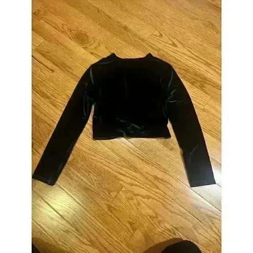 Style Mafia Green Velvet Cropped Top Size Small Holiday Fancy Party