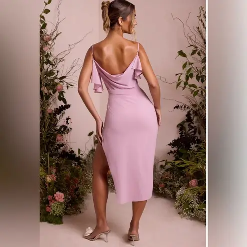 Oh Polly NWT Oh Poly Romilly Cowl Neck Corset Pleated Midaxi Dress in Dusty Pink- Size 4