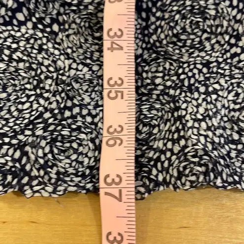 Sara Campbell Raised Rosette Crepe Dress Navy White Pattern W/Appliqué accent at Blue Size 0