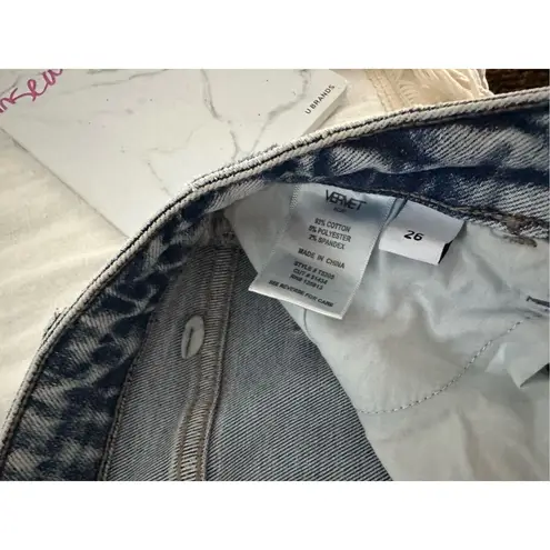 Vervet Women’s 26 Dark Age High Rise Ripped Leg Skinny Jeans Blue