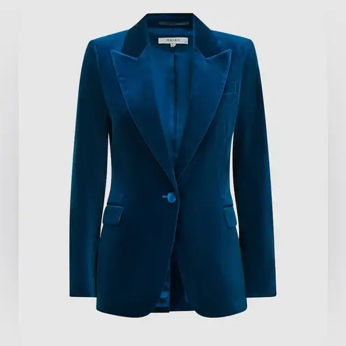 Reiss Velvet Single Breasted Suit Blazer in Blue UK4