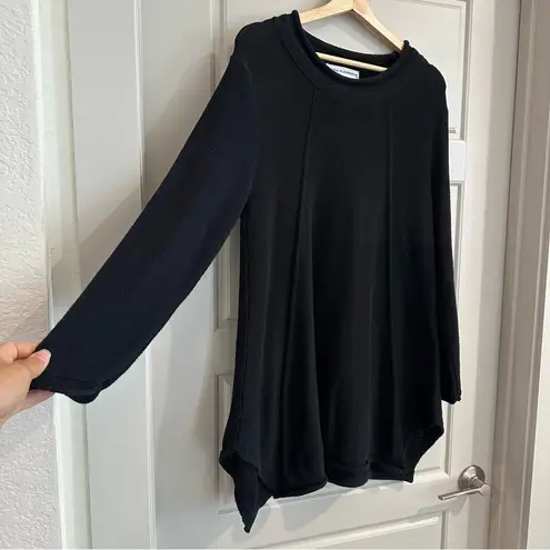 Nicole Alexander Black Cotton Knit Long Sleeve Tunic Size S/M Size M