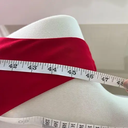 Amanda Smith VINTAGE Red V Neck Midi Dress Size 8 Sleeveless Date Night