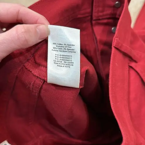 Wilfred Free Aritzia Red Denim Button Fly High Waisted Belen Women Jeans Size 6