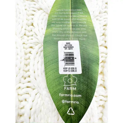 Farm Rio Cable Knit Turtleneck Long Sleeve Off White Sweater Dress Size M NWT