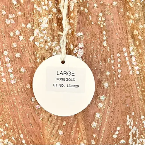 Luxxel  Rose Gold Gorgeous Gown With Tulle Overlay Sequin Embellishments |‎ NWT - Image 9