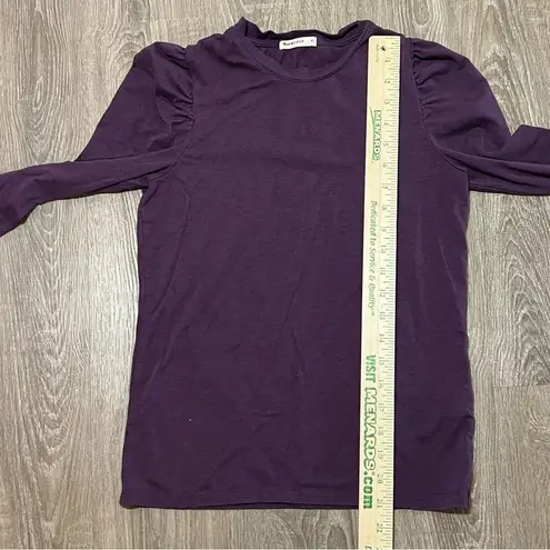 Marine layer Celeste Ruffle Sleeve Top Womens Extra Small Dark Purple