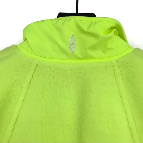 Free People Movement FP MOVEMENT Hit The Slopes Fleece Pullover Jacket Neon Yellow Highlighter XS