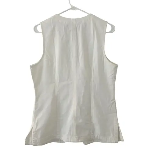 Madewell  Women's Denim High Crewneck Button Front Jean Vest White 8 New