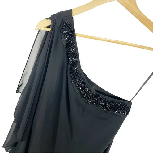 Max and Cleo Black Camilla One Shoulder Beaded Party Dress Sz 0 NEW