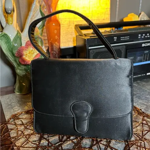 Vintage Pappagallo Small Boxy Black Satin