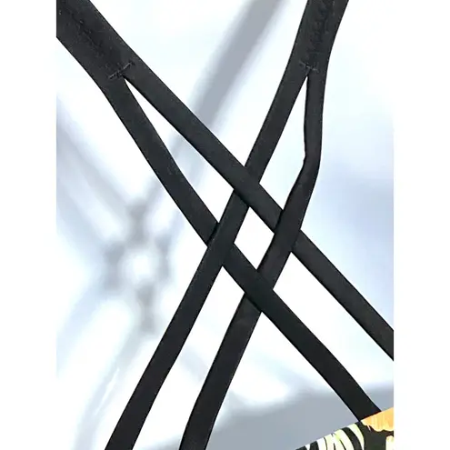 Lascana for Venus Bikini Top 4 Swim Floral Racerback Tropical Beachy Vacation Black