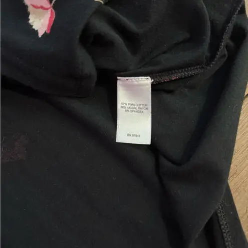 J. Jill Pima Cotton Floral Button Front Collared Dress ~ Size Small 💚🍄 Black