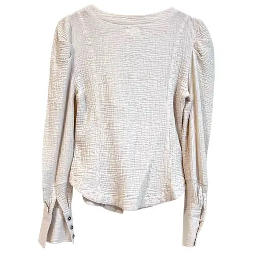 Peach Love California Peach Love Shirt Women Small Beige Cotton Corset Princess Whimsigoth Medieval