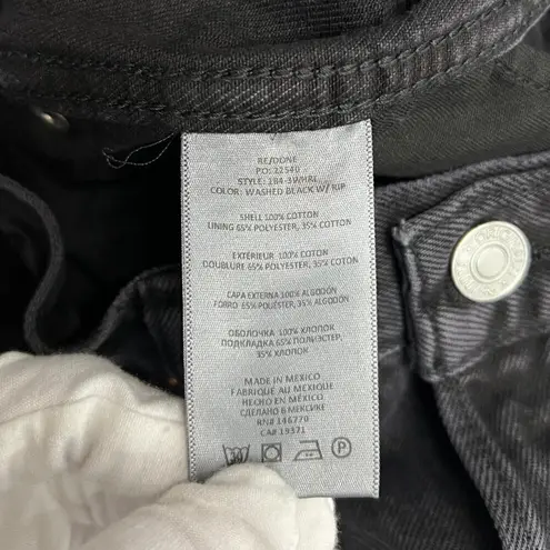 RE/DONE Originals High Rise Loose in Washed Black with Rips size 27 NWT