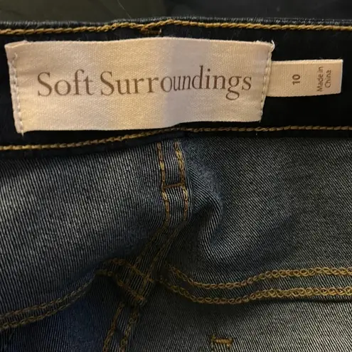 Soft Surroundings Straight Leg Dark Wash Jeans with lots of stretch - Size 10