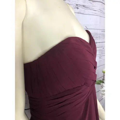 Bill Levkoff Chiffon strapless gown, sweetheart neckline, pleated bodice size 14