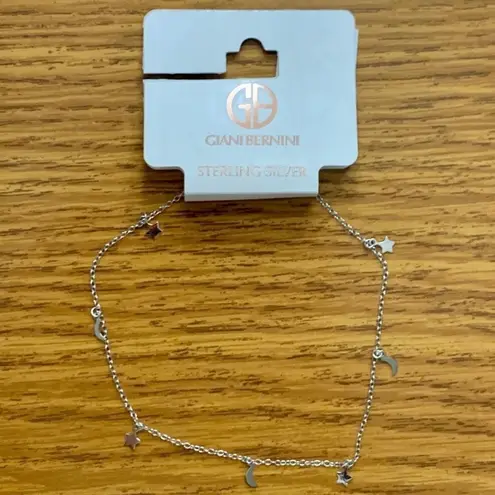 Giani Bernini Sterling Silver Chain Moon Star Dangle Anklet