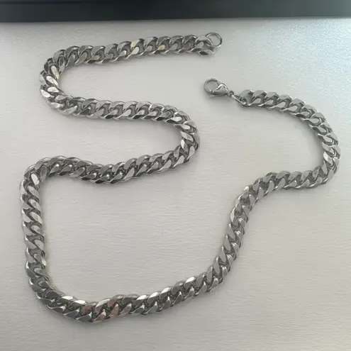 Link Chain Necklace for Men Women Streetwear Punk Hip Hop Unisex Style Silver