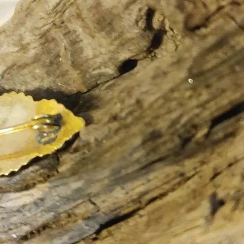 Antique Vintage Damascene Art Deco Gold Tone Silver Filigree Bar Brooch Pin FLAW