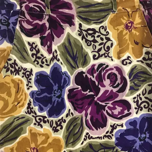 Outback Red Vintage 100% linen bright floral skirt 28” waist WOMEN’S SIZE MEDIUM