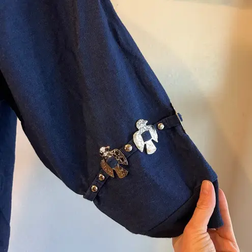 Vintage Lida 1989 AZ USA Blue Cotton Embellished Concho Top Size Medium - Image 13