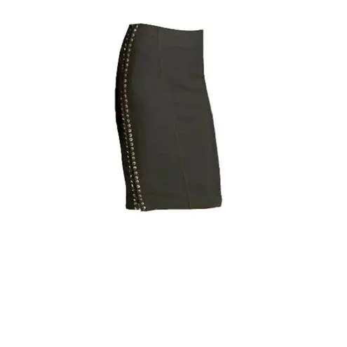 Catherine Malandrino NWT Ponte Lace Up Side Pencil Skirt in Noir Black L $245