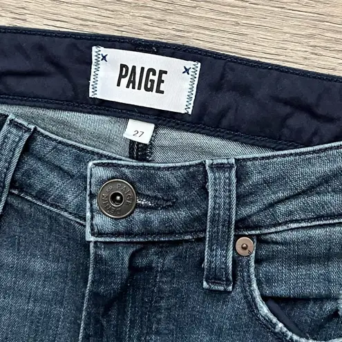 Paige  Hoxton Crop Rollup Jeans in Valera Destructed Distressed Wash | 27