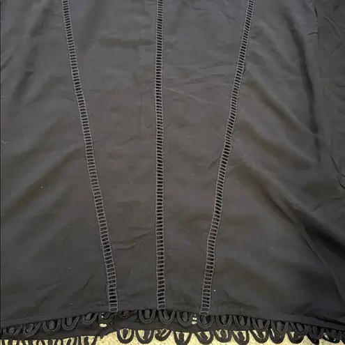 Seafolly  Womens Black Crochet Trim mini kaftan Medium