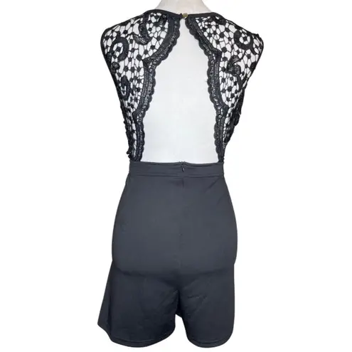 Zanzea Sleeveless Black Lace Romper Jumpsuit Cutout Sexy Back w/Pockets 3X