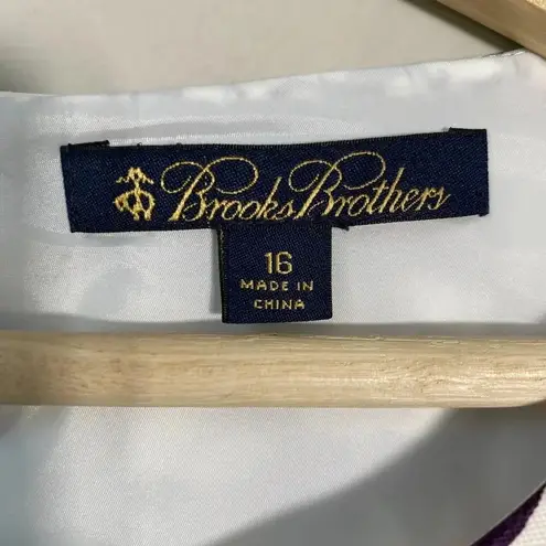 Brooks Brothers 346 Women's Size 16 Sleeveless Floral Sheath Dress Purple White