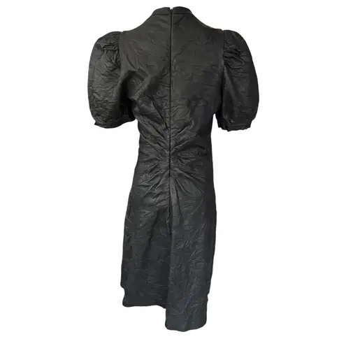 Zadig & Voltaire Rixe Cuir Froisse Crinkle Leather Mini Dress Black Size XS