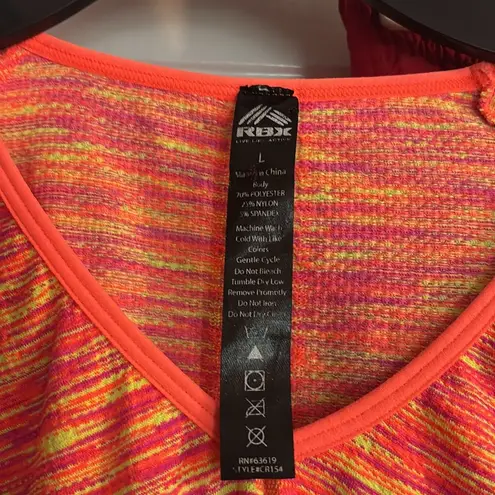 RBX Vibrant Orange and Pink Top with Shorts Bundle Size L