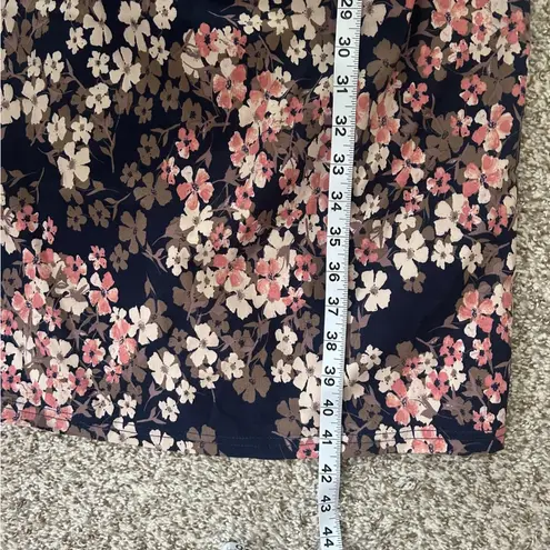APRICOT Navy and Pink Floral Mini Dress Formal Floral Stretch XL Cinched Side Black