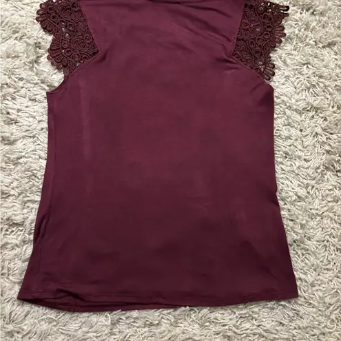 Moral Fiber burgundy Fitted Embellished Blouse Size M