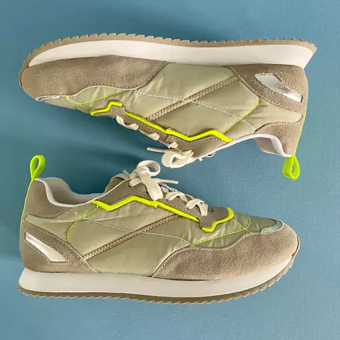 Schutz Penny Grey & Green Sneakers