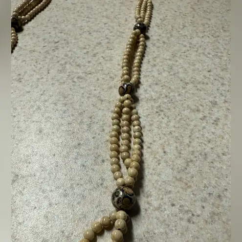 Jaser Stone Multi Strand Tulsi Kanthi Mala Beaded Necklace