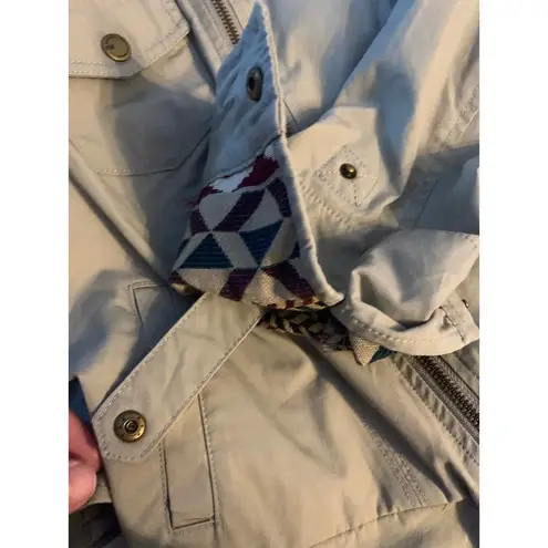 Natural Reflections khaki moto jacket southwestern aztec blanket woman’s size s