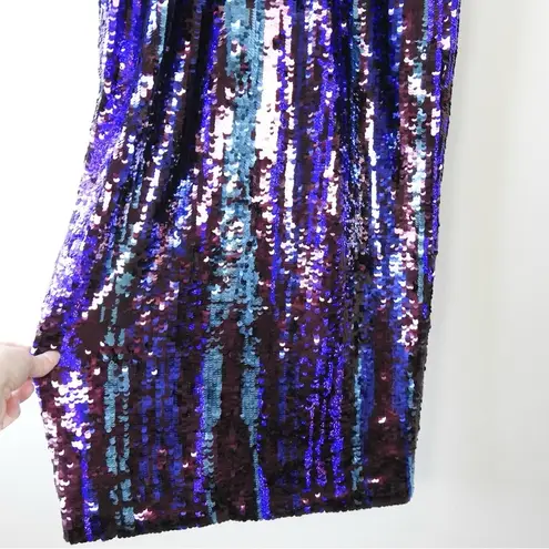 Dress the Population Margo Purple Multi Sequin Midi Dress