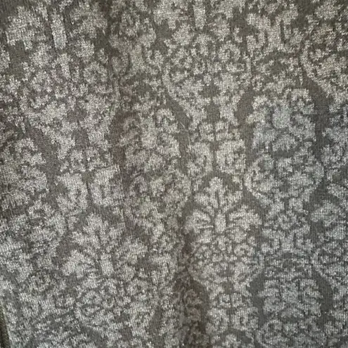 Akini Black & Gray Floral Mock Neck Long Sleeve 1/4 Zip Sweater Dress Women Sz S