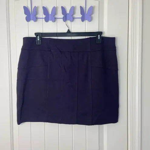 EUC Simply Vera Vera Wang women’s dark purple pull on stretch mini knee skirt XL