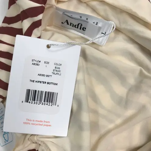 ANDIE Hipster Bikini Swim Bottom Women Sz L Striped Feminine Resort Retro NWT