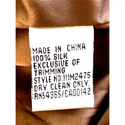 Peter Nygard Small Vintage Bronze Gold Silk Jacket Vintage Dot Party Evening Chi