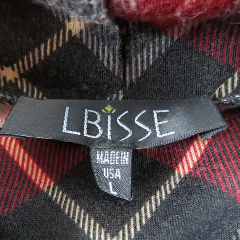 Lbisse Vintage Black & Red Tartan Plaid Turtle Neck A